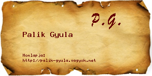 Palik Gyula névjegykártya