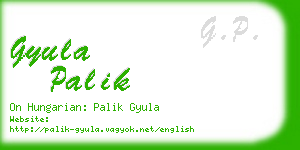 gyula palik business card